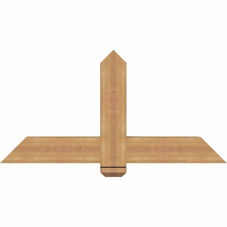 Ekena Millwork Eugene Smooth Timber Gable Bracket, Western Red Cedar, 48"W x 24"H x 5 1/2"D x 5 1/2"F, 12/12 Pitch GBW048X24X0606EUG00SWR